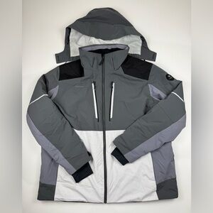 Obermeyer Alpine Series Ski Snowboard Jacket Men’s 2XL Gray White Waterproof